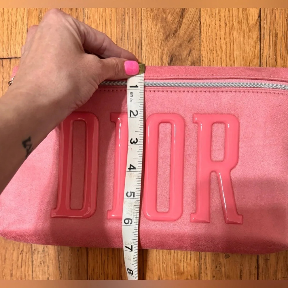 Dior Pink Pouch Suede Cosmetic Bag - Picture 4 of 5